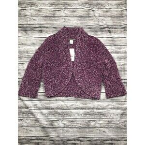 Sigrid Olsen shrug Cardigan plum knit  Size Small NWT